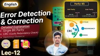 Error Detection And Correction | Single BIt Parity & CRC and Hamming Distance | English
