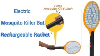 Electric Mosquito Killer Bat Rechargeable Racket/Fly Swatter with LED Light &Charging Cord Review |