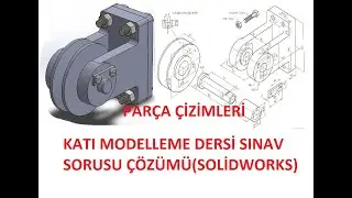Katı modelleme dersi sınav sorusu ( Solidworks ) Parça çizimleri