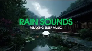 Heavy Rain, Thunder & Relaxing Music in an Asian Temple for Deep Sleep ( 2 Hours).