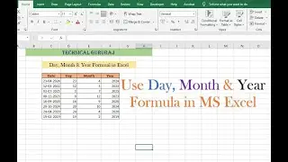 How to Use Day, Month & Year Formula in MS Excel