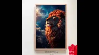 Jesus and Lion, Lion of Judah, Printable Wall Art, Christ Christian Faith Gift, Home D&eacute;cor