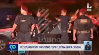 EXCLUSIVO: PERSECUCI&Oacute;N POLICIAL POR CALLES DE LIMA PARA CAPTURAR A ASALTANTES DE COMERCIANTES
