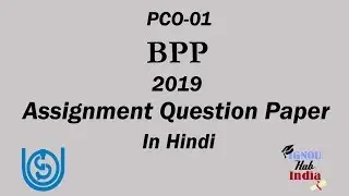 IGNOU BPP Assignment Question Paper 2019 In Hindi PCO 01