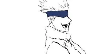 Hand drawn animation practice (Gojo)