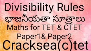 Divisibility Rules||Maths for CTET&STATE TET Explained with examples