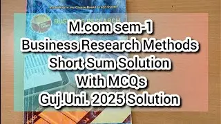 BRM Short Question Solution | Gujarat University Exam 2025 Solution | BRM | M.com sem 1