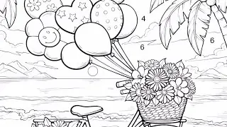 Color by Number Art Loop Balloon Bike Ride Color Oasis online app  #coloringbook #summer