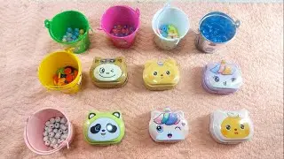 ASMR Beads Sounds Put The Colorful Beads into the Bucket | Joy ASMR