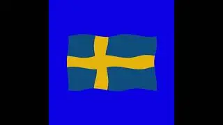 Sweden 2d flag  green screen flag animation