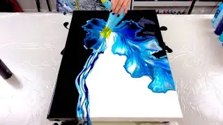 # 532 - SATISFYING Acrylic Blow Out with Gorgeous Blues!  Create Beautiful Art in Minutes!