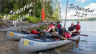 KATAMARAN gebaut aus 2 Kanus! Kanutour Scandtrack Schweden 2021