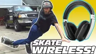 SKATEBOARDING w/ Bluetooth Headphones!!! EXO's 1st Outdoor Archeer Headphone Speaker Volume Test