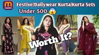 🛍 Meesho Festive/Dailywear Kurta /Kurti Sets /Co -Ord Sets Under 500 /(Georgette/Cotton/Rayon)