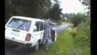 funny mother brings cake loses dress and falls in ditch hole