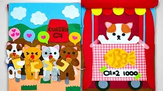 DIY Felt Book | Crafting Kitty's Fish-shaped Buns Street Food Truck Adventure!