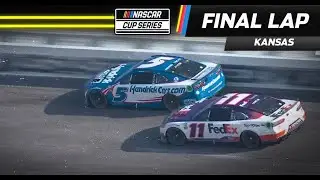 Hamlin overcomes Larson for win after last-lap pass at Kansas