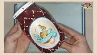 EASTER DECOUPAGE IDEAS | DECOUPAGE JAR IDEAS |  MIXED MEDIA ART | DOT PAINTING | DECOPATCH