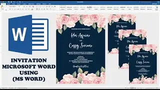 PINK FLOWERS IN NAVY BLUE | How to make WEDDING INVITATION in Microsoft Word | Cassy Soriano