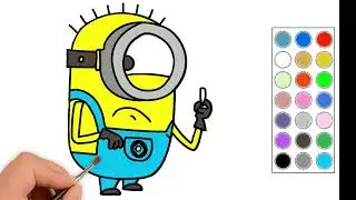 como dibujar y colorear a un minion, dibujos para ni&ntilde;os