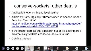 Apache Geode Community April 7th 2022 - Alberto Gomez: Reflections on conserve-sockets setting