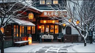 Snowy Christmas Eve at the Asian Coffee Cart ~ Warm Lofi Holiday Beats