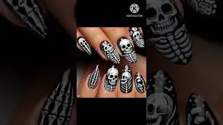 Skeleton theme nail art 💅design ideas