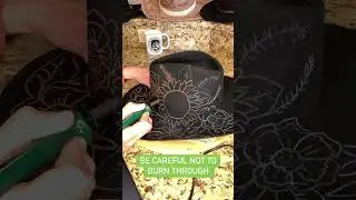 Diy wood burned cowboy felt hat with flowers #upcycle #diy #diyupcycle #reseller #woodburning