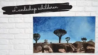 Landschap schilderen met waterverf - Timelapse
