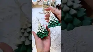 Christmas Tree Candle Making tutorial! 🎄✨ | #Shorts