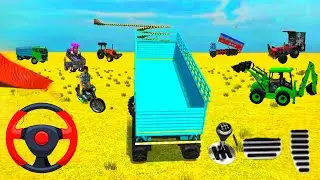Drive JCB with loading stone from Dumpergame #tractorgame #indiantractor3d #truckgame 