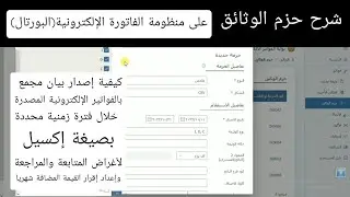 شرح حزم الوثائق على منظومة الفاتورة الإلكترونية-بيان مجمع بالفواتير الإلكترونية عن فترة زمنية محددة