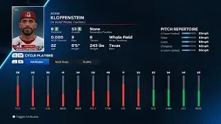 【MLB The Show 23 PlayerDate/メジャーリーグ選手能力】Cardinals2A 34 Adam Kloffenstein カージナルス2A アダム・クロフェンシュタイン選手