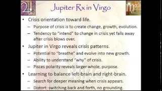 Jupiter Retrograde in Virgo - Jan. 7th - May 9, 2016