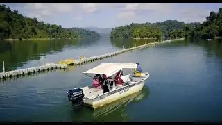 The longest modular floating pontoon barrier to prevent illegal wildlife poaching in Royal Belum