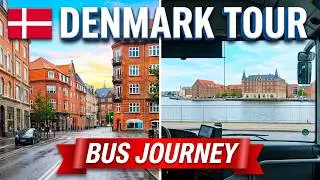 Scenic Bus Ride in Denmark 🇩🇰 | Aalborg to N&oslash;rresundby City Tour & Limfjord Bridge Views