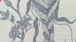 Zentangle art|✨ Detailing a zentangle flower girl 💃  | an intricate zentangle design|