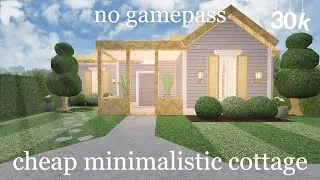 ʚ no gamepass cheap minimalistic cottage || bloxburg speed build || averyxblossom