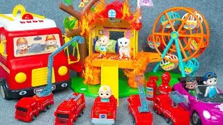 62 Minutes Satisfying with Unboxing Fire Truck Series Toy, Fire Fighting Cocomelon House | ASMR Toy