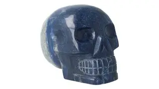 Blauwe kwarts kristallen schedel 1499 gram ( Blue Quartz skull )