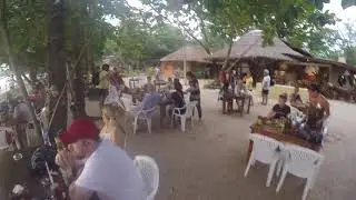 Injoying  tea/dinner on the sand at the Last Fisherman Bar Ao Nang Krabi Thailand