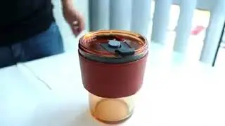Leather Strip Glass Sipper with Straw