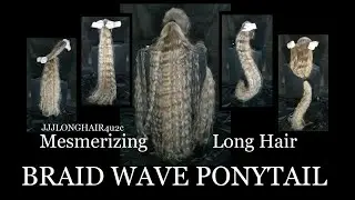 JJJs Mesmerizing Long Hair Braid Wave Ponytail 🌙See it  fall,swing & dance in slow motion!