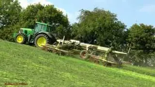 Silage-making - Raking the Hill! - With Valtra Cultivations.