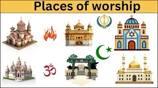 Places of worship for kids | Religion symbols and Holy book | Religious place of worship