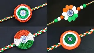 4 DIY Indian Tricolour Rakhi Making Ideas | Handmade Rakhi | Raksha Bandhan & Independence Day Craft