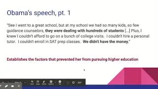Anecdote - Example of Michelle Obama's Speech