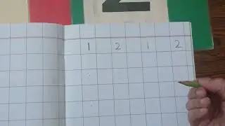 Writing number 1 and 2