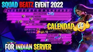 SQUAD BEATZ EVENT CALENDAR 2022 | FREEFIRE SQUAD BEATZ EVENT | FREEFIRE NEW EVENT, FF NEW EVENT