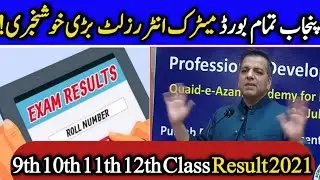 Punjab All board matric & Intermediate result 2021 - Punjab 9th 10th 11th 12th class result 2021